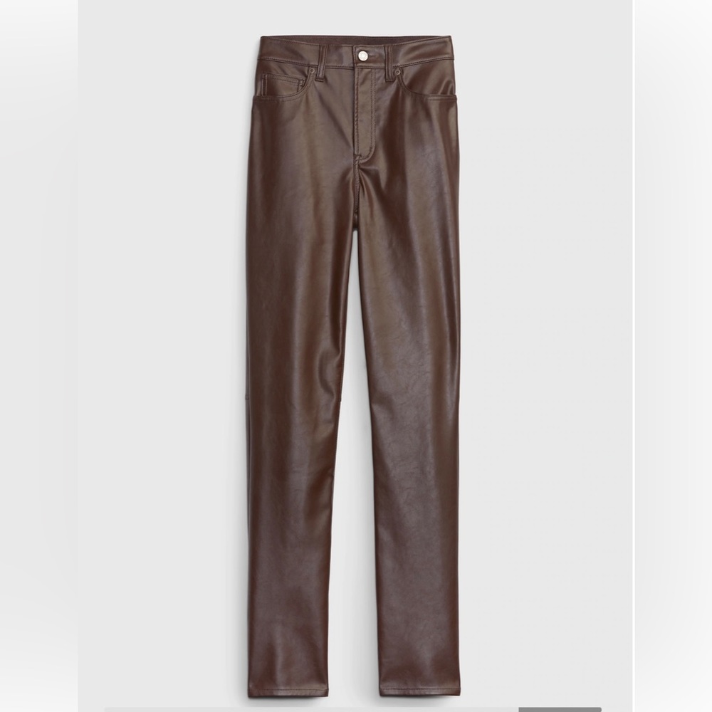 GAP High rise faux leather vintage slim pants